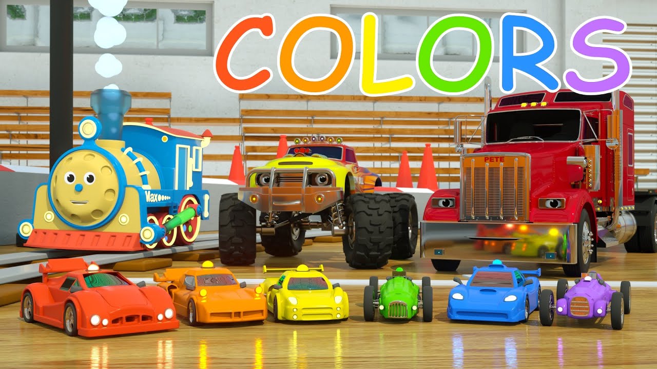 Learn Colors and Race Cars with Max, Bill and Pete the Truck – TOYS (Colors and Toys for Toddlers)