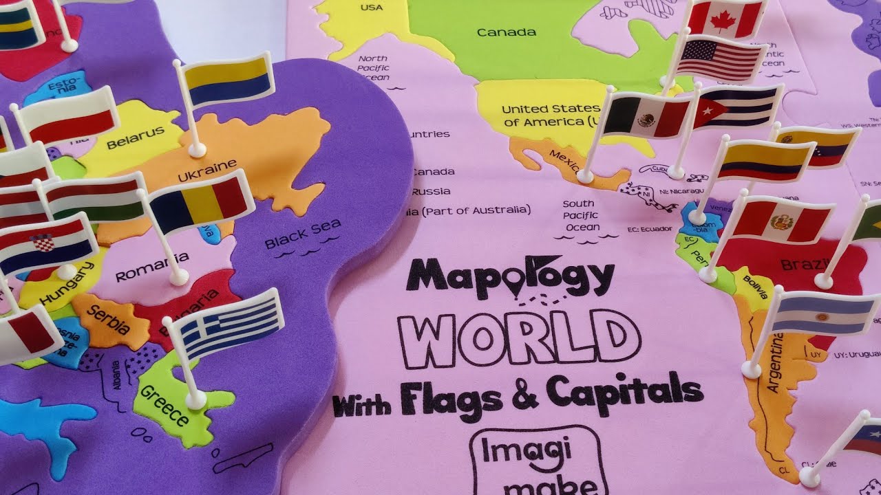 World Map Countries Capitals & Flags | Best Educational puzzle aid | ImagiMake Mapology Toy Review