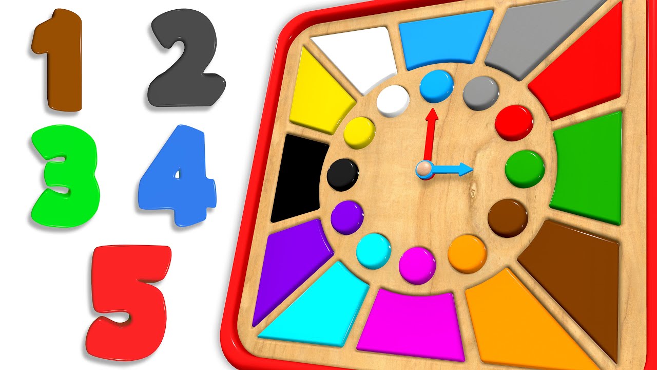 Learn Colors & Numbers Count to 12 with Wooden Clock | Educational Toys | Kids Learning Fun