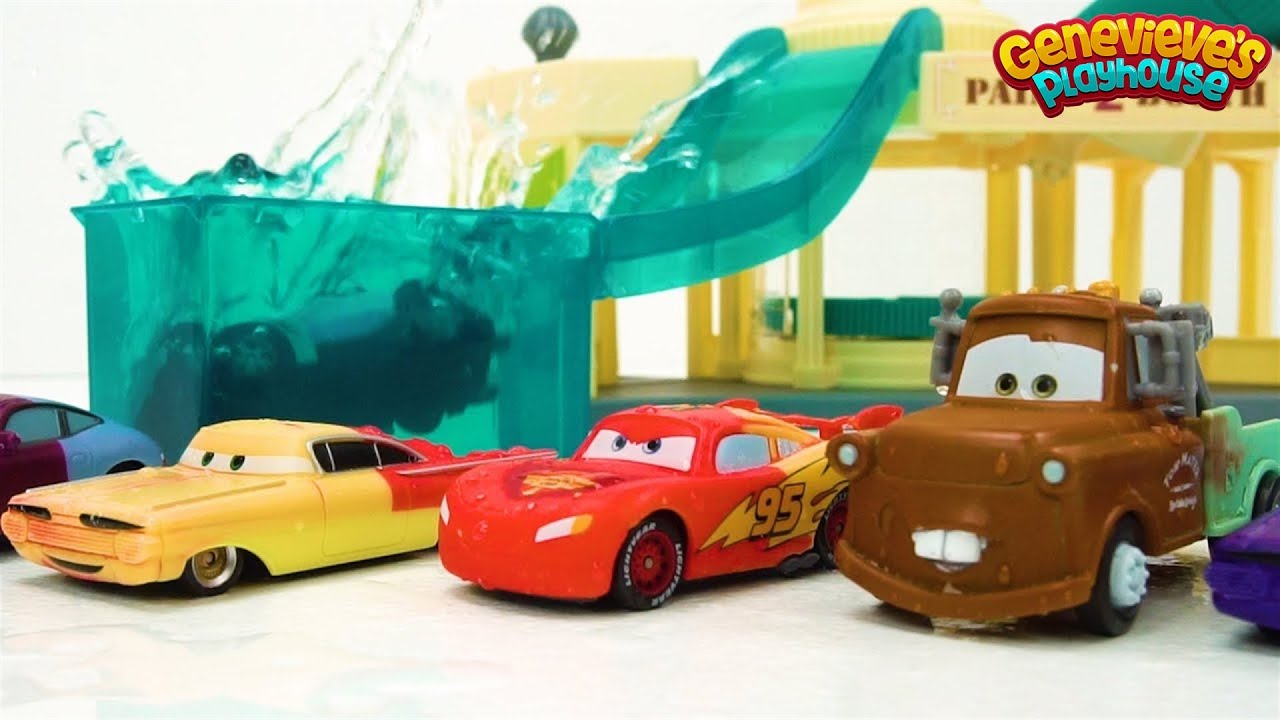 Color Changing Disney Cars Learning Video for Kids – Race Day Fun!