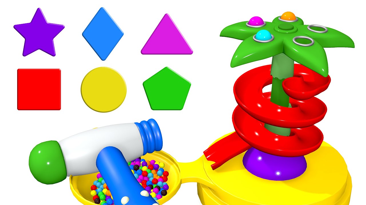 Colors & Shapes with Marble Maze Surprise Color Balls Educational Toys | Kids Learning Fun