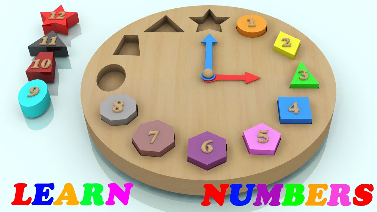 Learn Colors and Number with Wooden Shape Sorting Clock Educational Toys – Learning Videos For Kids