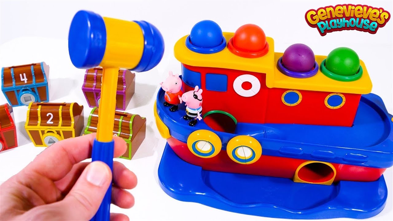 Peppa Pig Treasure Chests Color Learning Video for Toddlers and Kids!