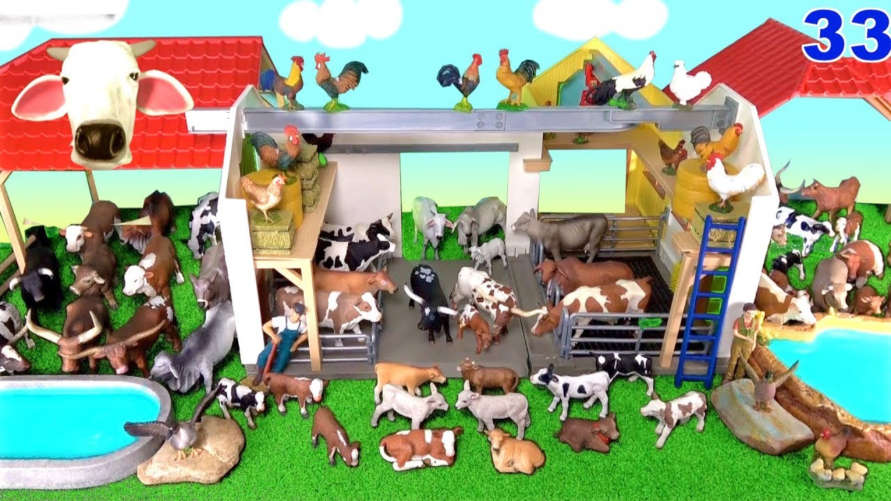 Farm Animals – 52 Cows – Learn Animal Names – Educational Toys for Kids Children 33