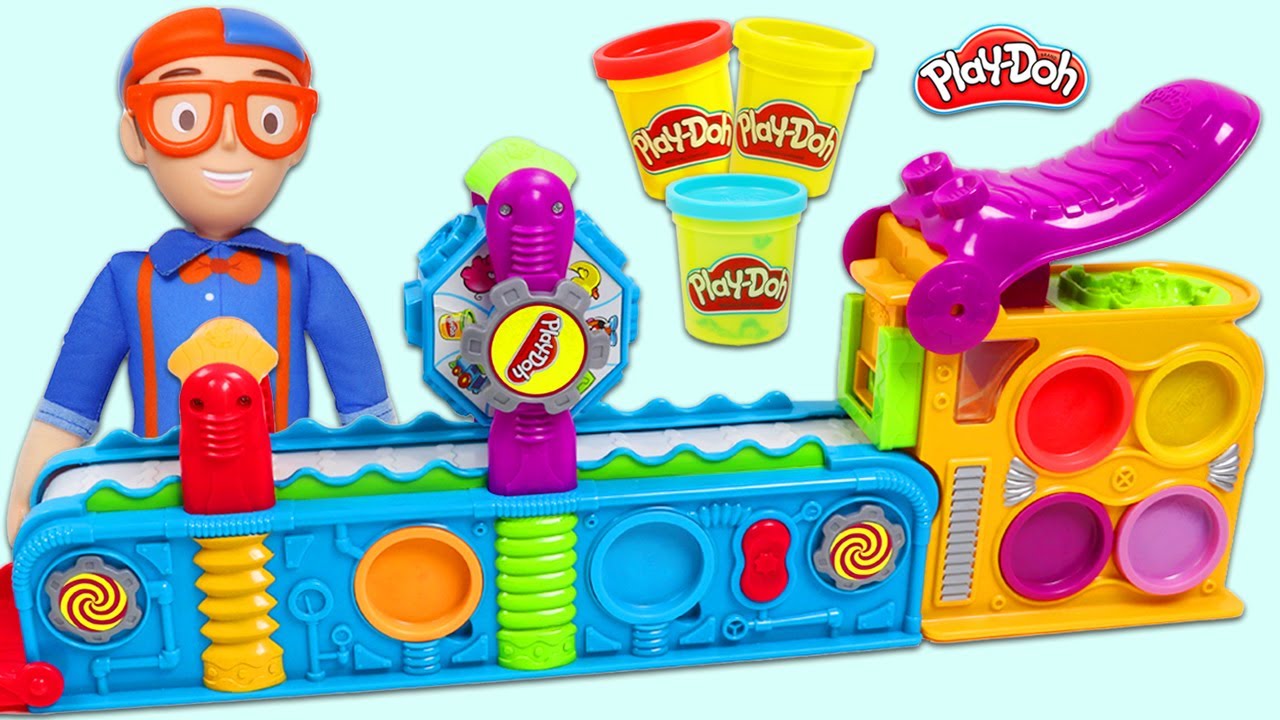 Learning Colors with Blippi & Play Doh Mega Fun Factory Playset | Kids Educational Toy Videos!